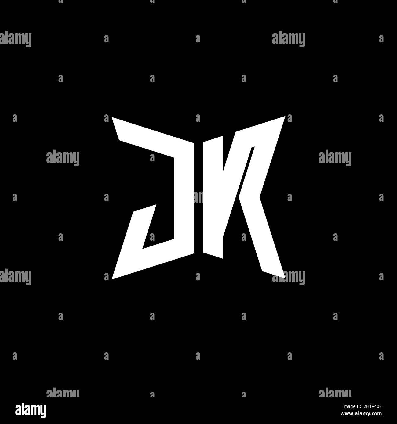 JN Monogram logo lettre avec Cakra géométrique style design isolé sur fond noir, étoile géométrique logo lettre, monogramme lettre mandala Illustration de Vecteur