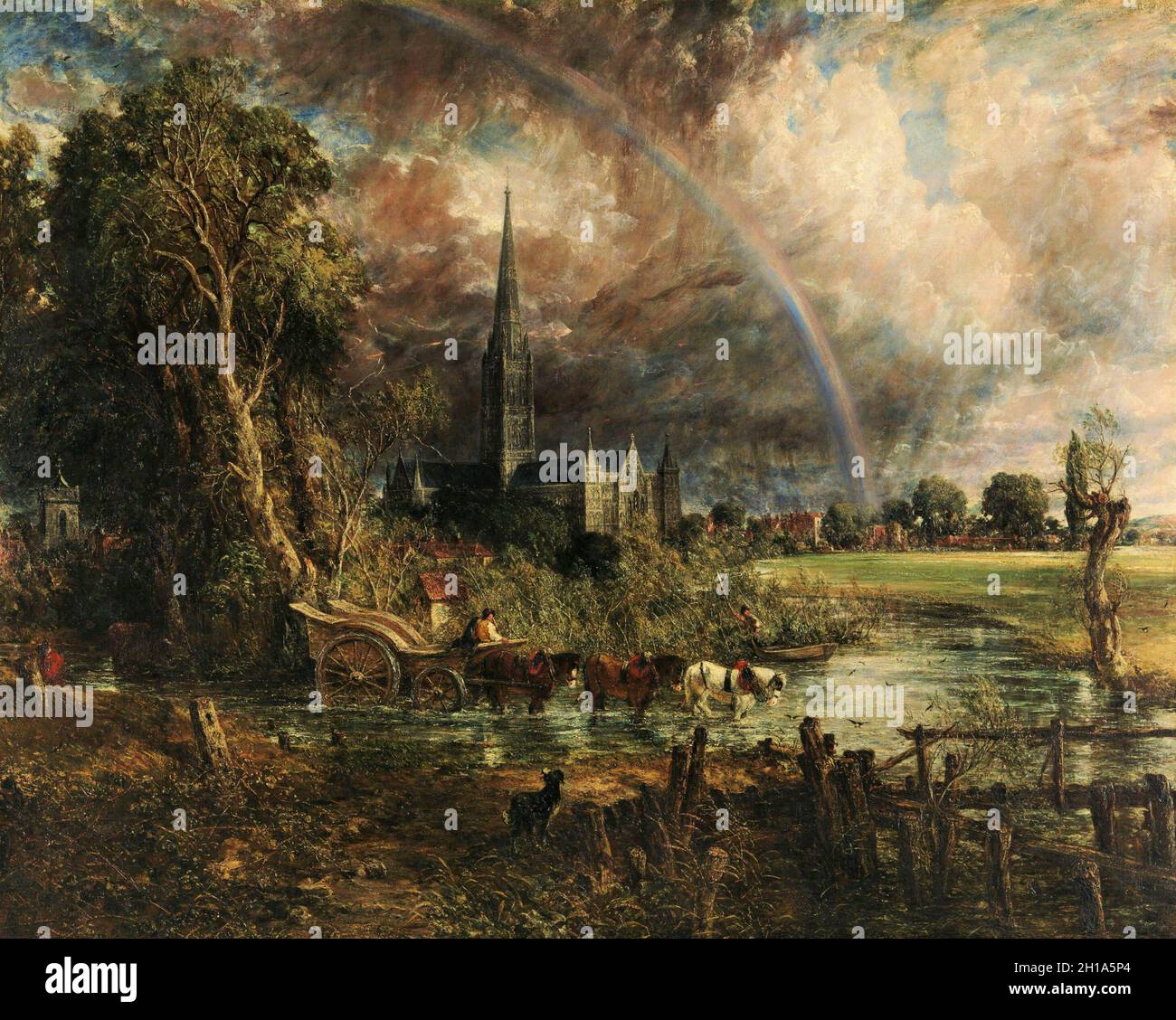 Salisbury Meadows par John Constable Banque D'Images