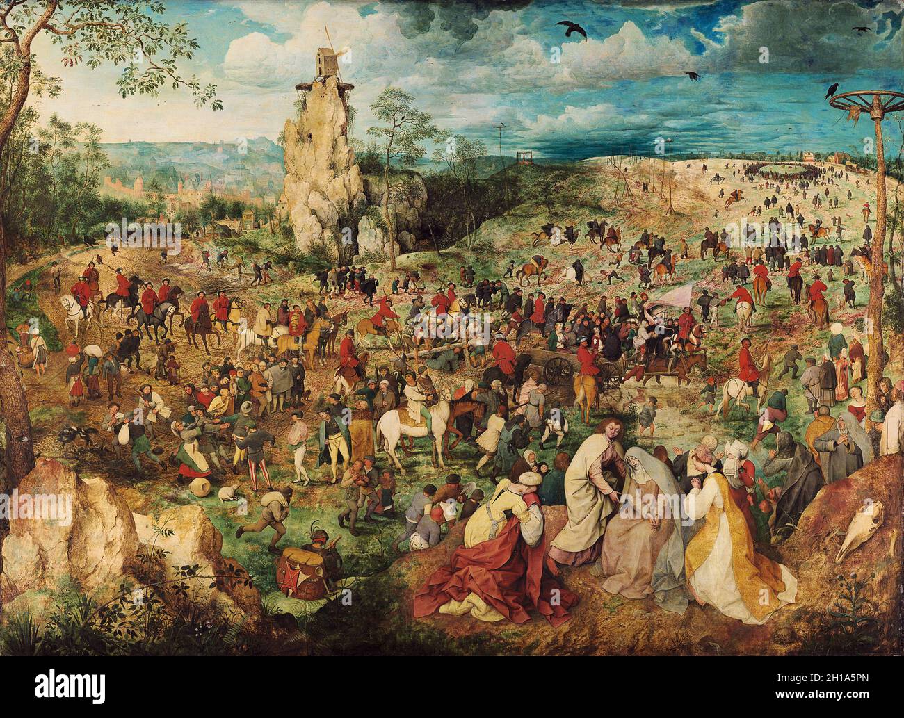 Le cortège au Calvaire par Pieter Breugel l'aîné Banque D'Images