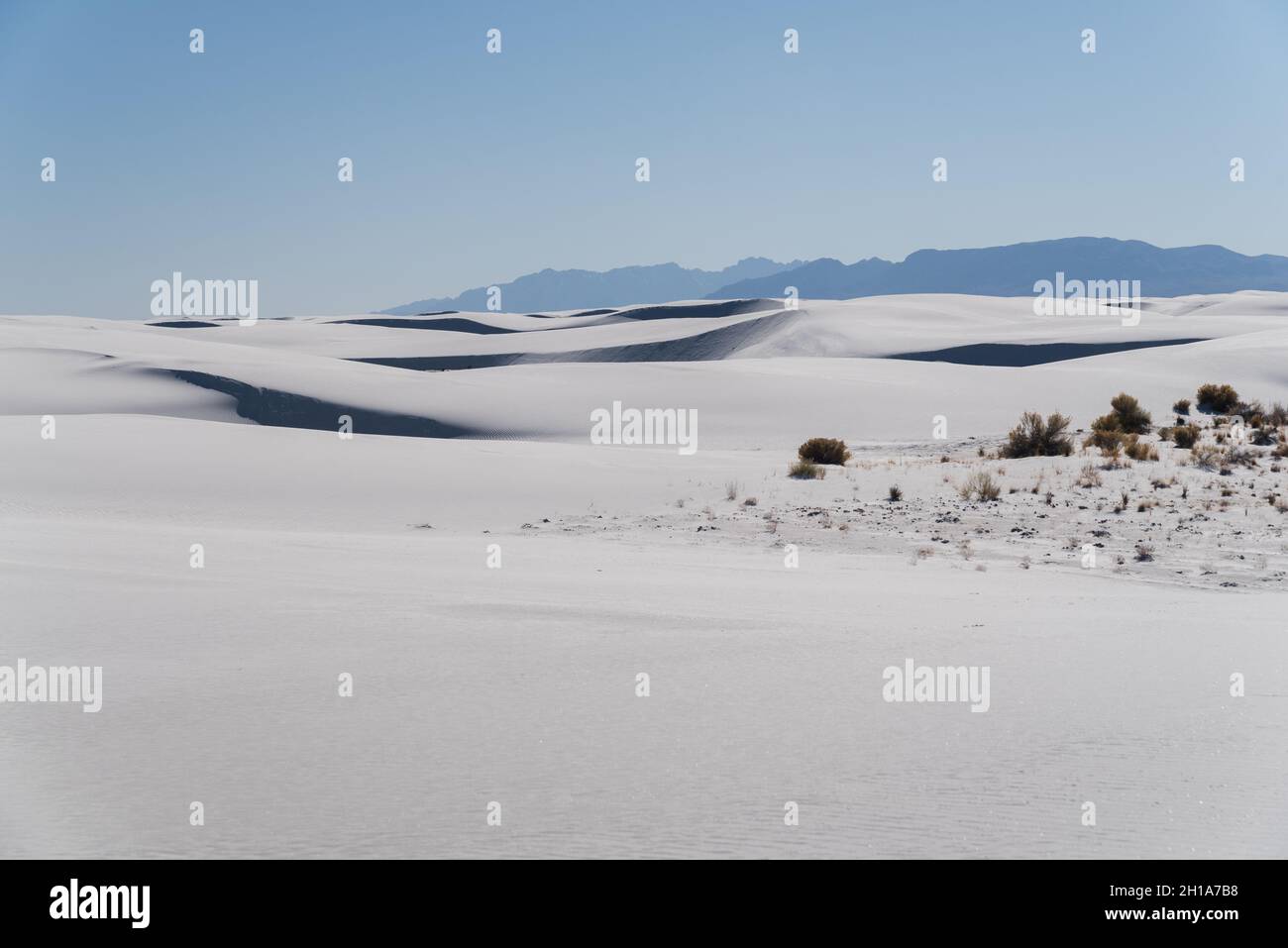 Paysage du parc national de White Sands à Alamogordo, Nouveau-Mexique. Banque D'Images