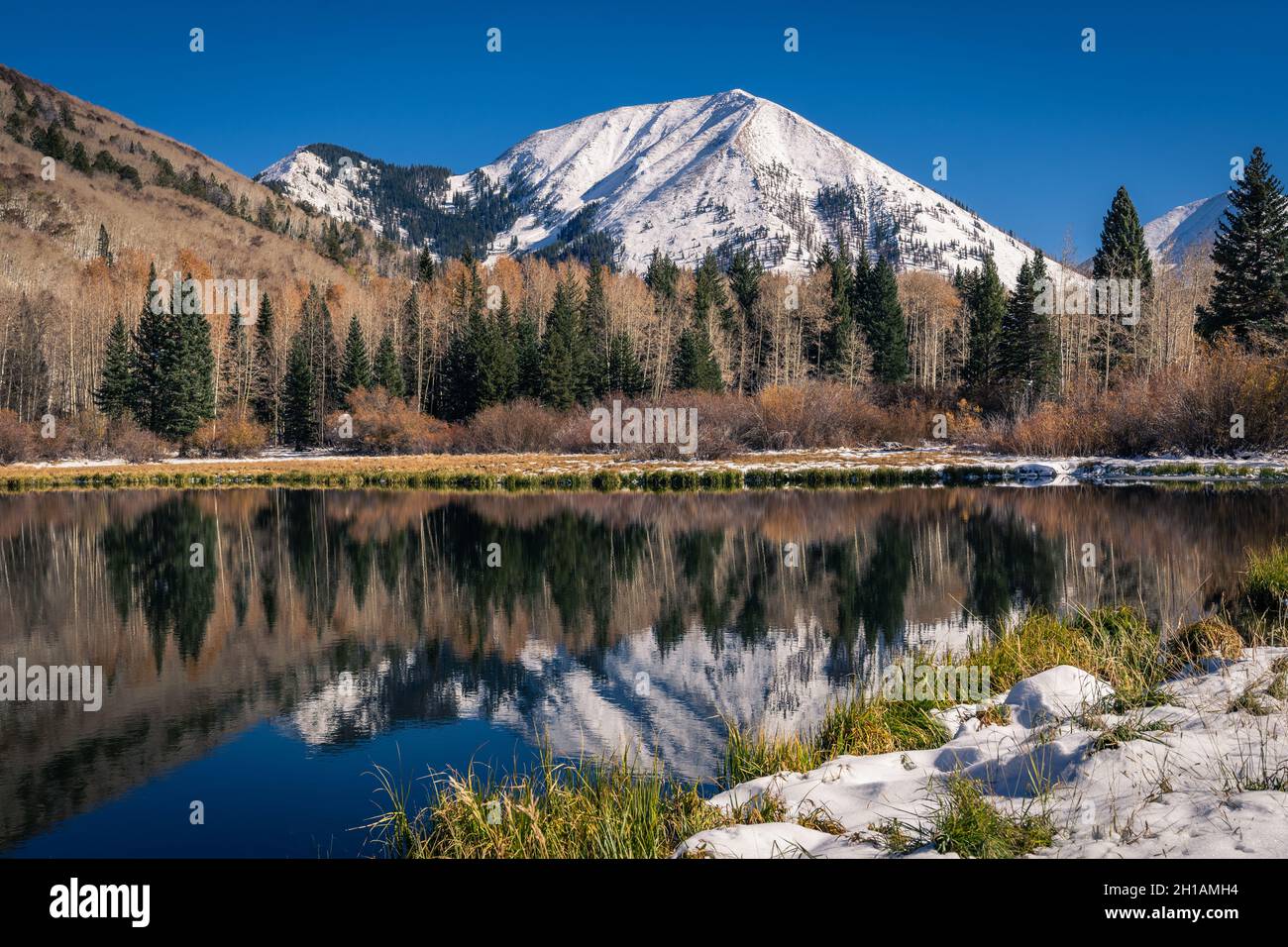 Lac Warner - la Sal Mountains, Utah Banque D'Images