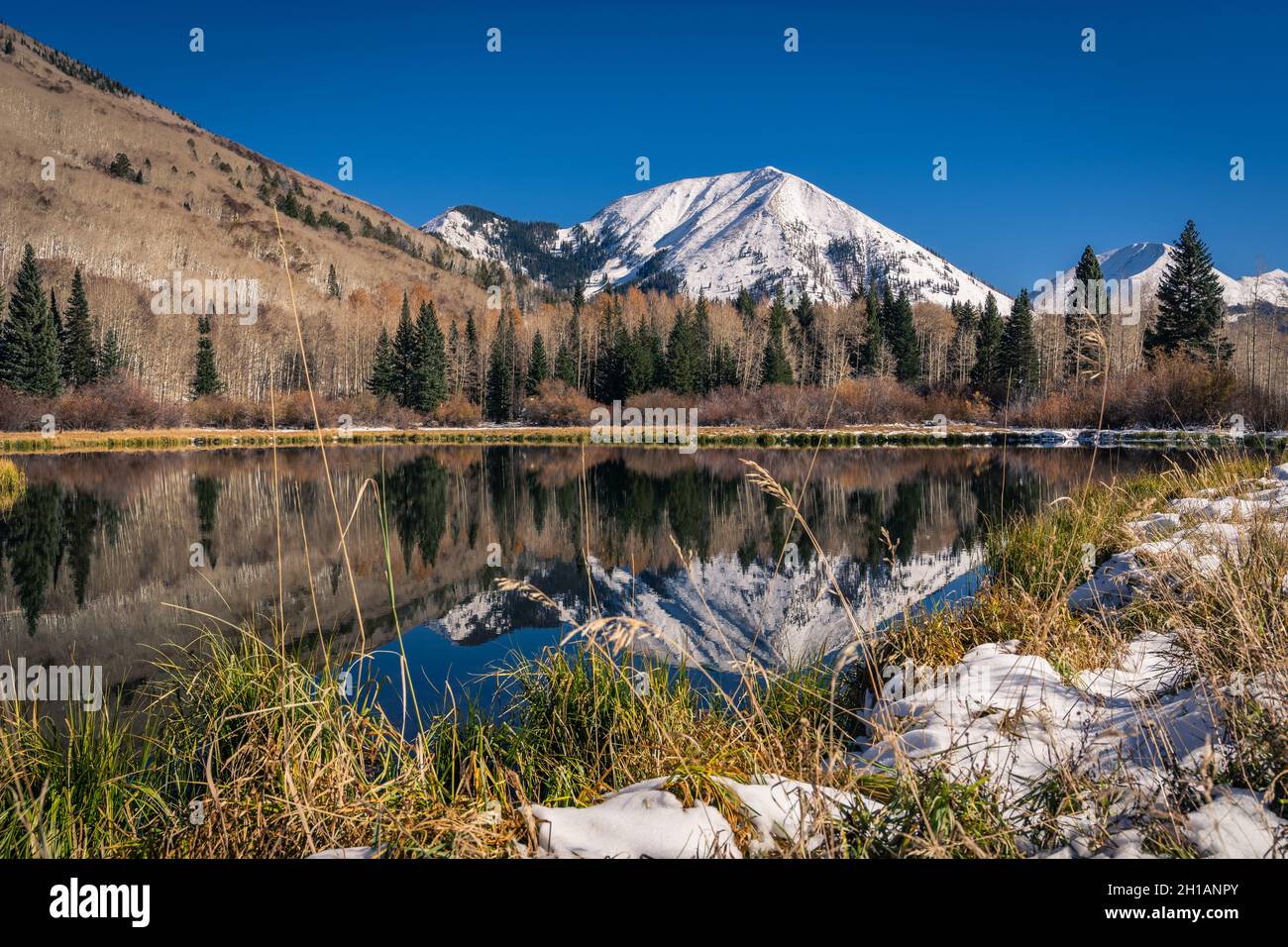 Lac Warner - la Sal Mountains, Utah Banque D'Images