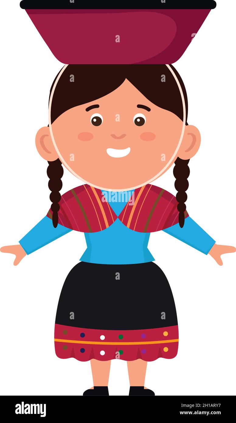femme péruvienne caractère Illustration de Vecteur