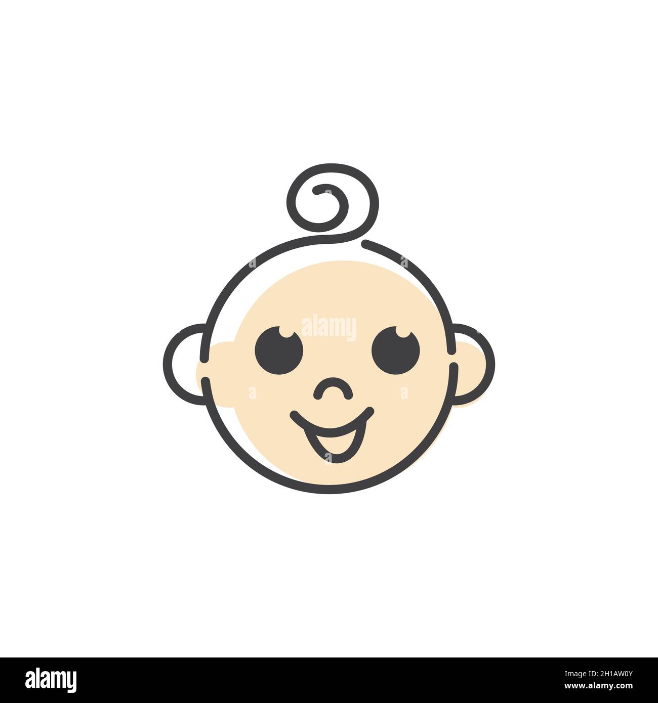 Modele D Illustration De Dessin D Icone Vectorielle De Logo De Bebe Mignon Photo Stock Alamy