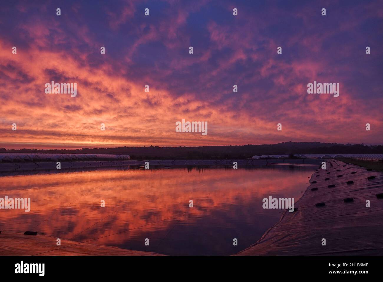 Ferme Tuesley, Godalming.18 octobre 2021.Un beau début de journée pour les comtés d'origine.Lever de soleil sur la ferme Tuesley à Godalming dans Surrey.Crédit : james jagger/Alay Live News Banque D'Images