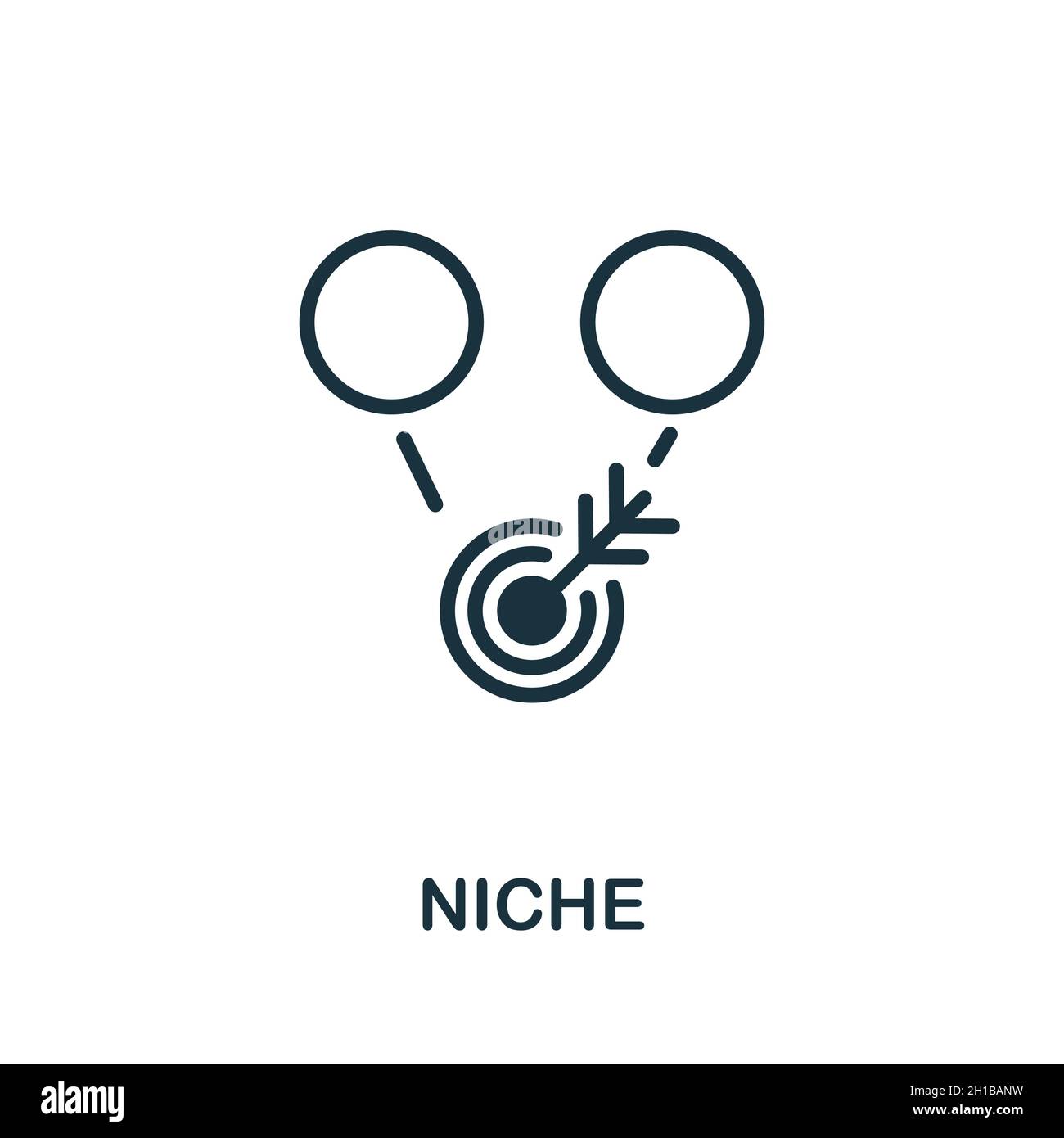Icône niche.Signe monochrome de la collection marketing de filiale.Illustration d'icône de niche créative pour la conception Web, l'infographique et plus encore Illustration de Vecteur