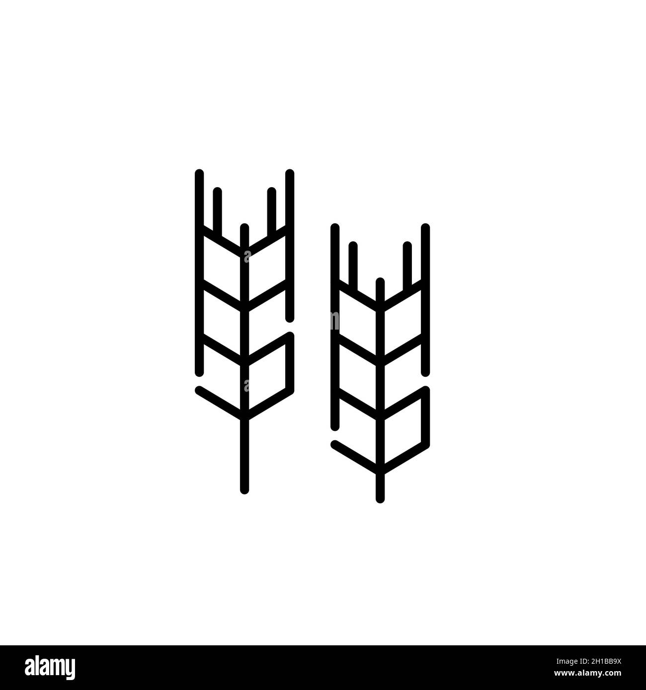 Icône de récolte de l'oreille de blé.Icône de dessin au trait de trait, pixel Perfect, modifiable Illustration de Vecteur