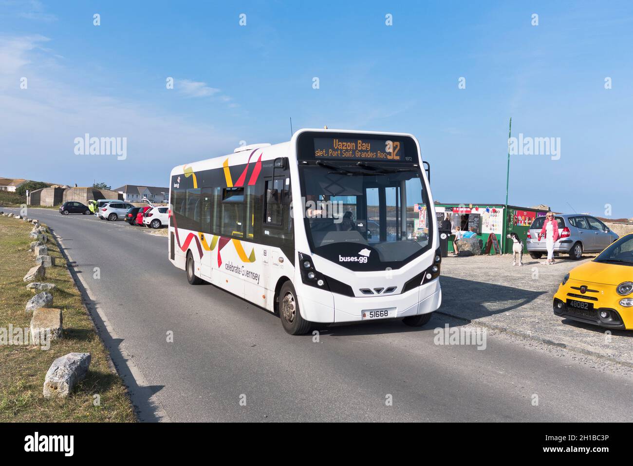 service de bus dh TRANSPORT GUERNESEY CT plus bus Voyage Banque D'Images