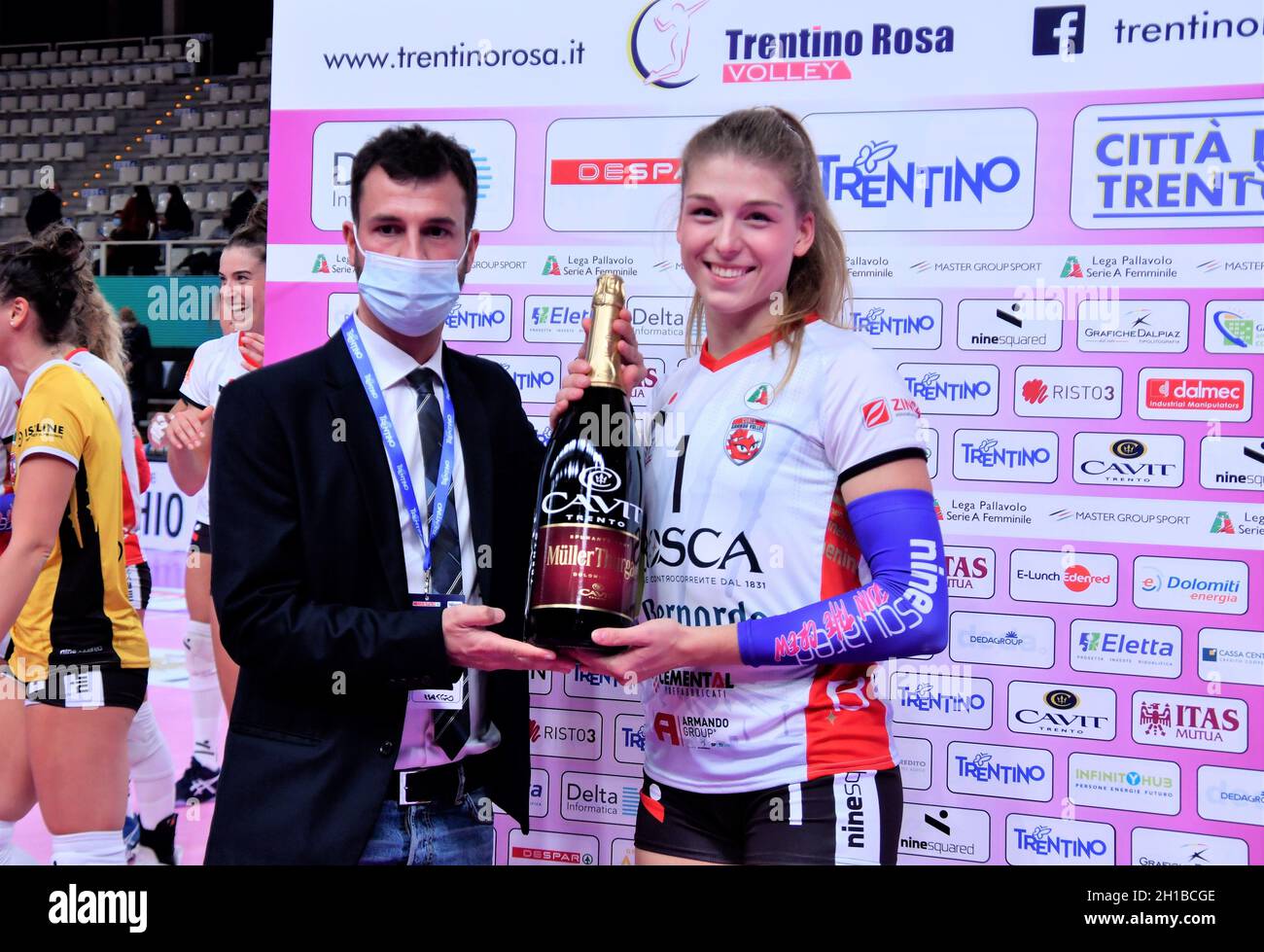 Pala Trento, Trento, Italie, 17 octobre 2021,Sofya Kuznetsova MVP du match (Bosca San Bernado Cuneo) pendant Delta Despar Trentin vs Bosca S. B. Banque D'Images