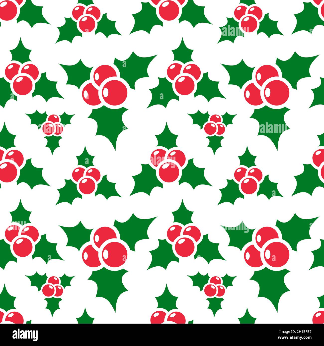 Motif Holly Berry pour modèle d'impression de Noël Banque D'Images