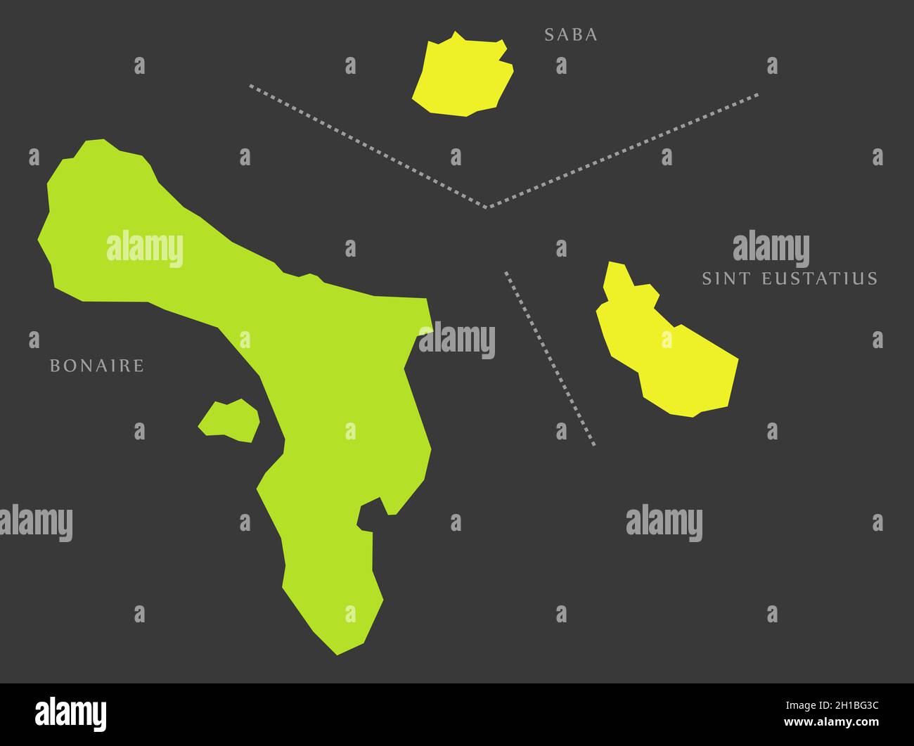 Caraïbes pays-Bas carte de chaleur de population comme illustration de  densité de couleur Photo Stock - Alamy