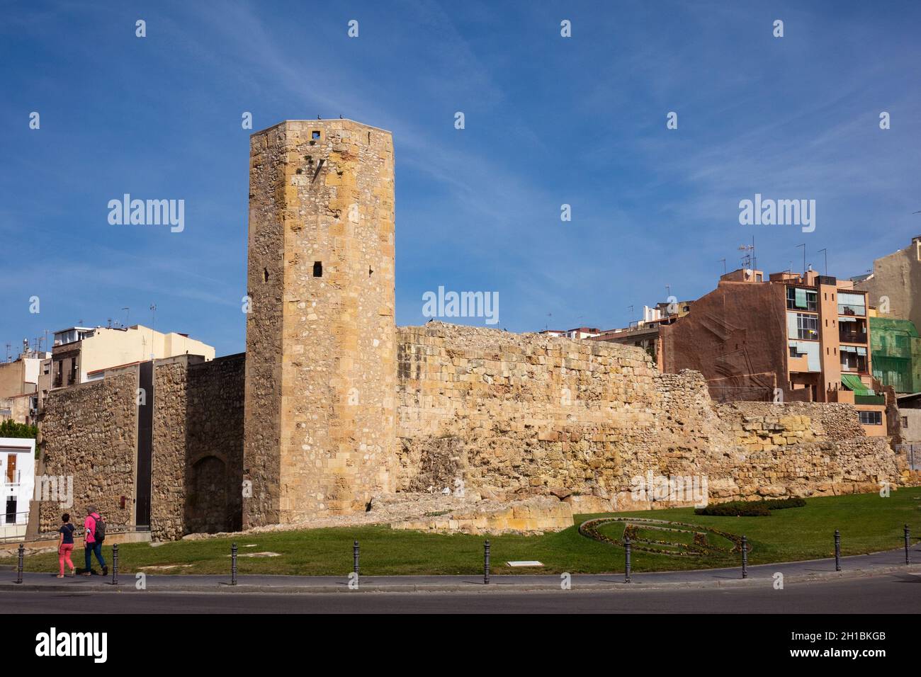 Espagne, Catalogne, Tarragone, mur de la ville romaine Banque D'Images