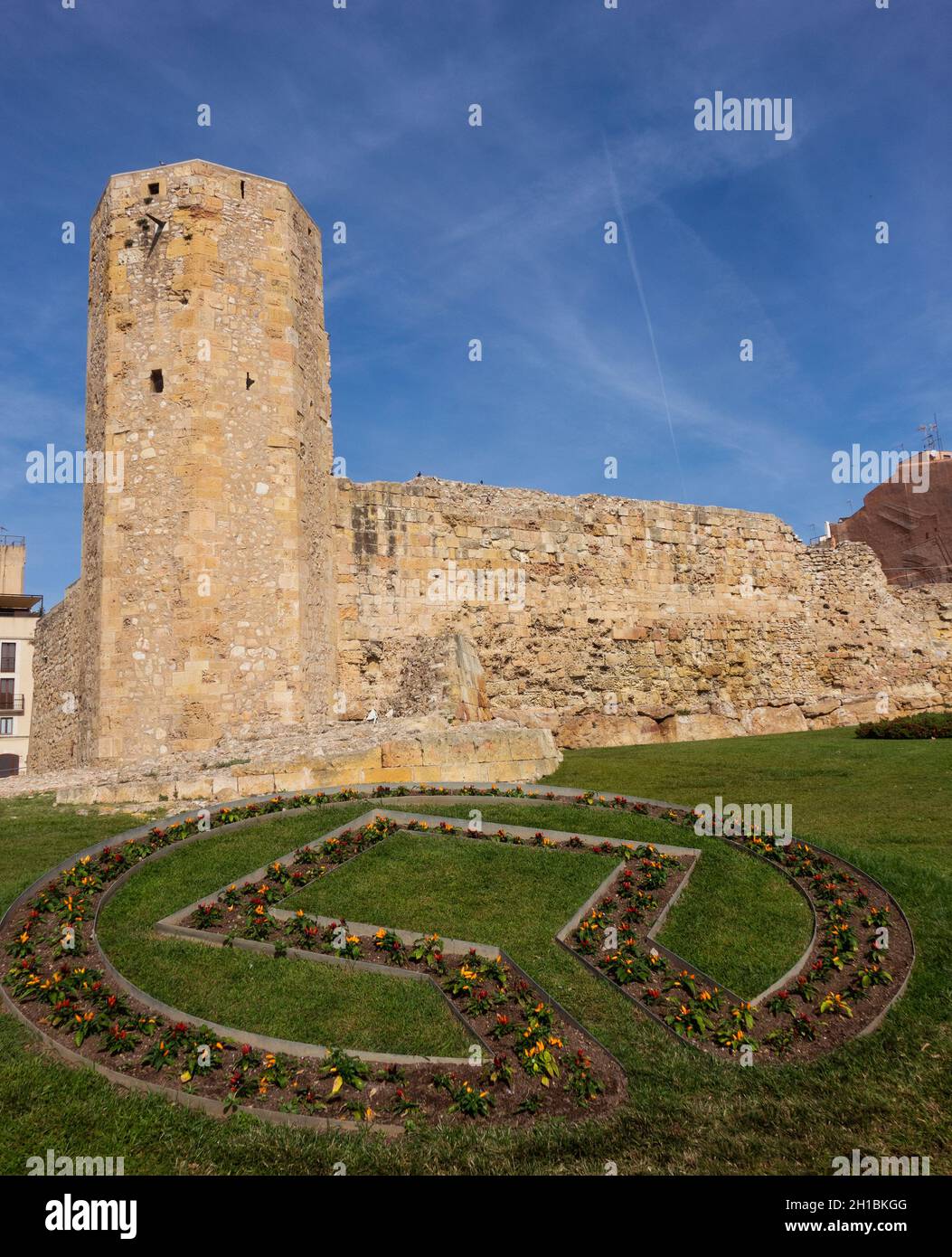 Espagne, Catalogne, Tarragone, mur de la ville romaine Banque D'Images
