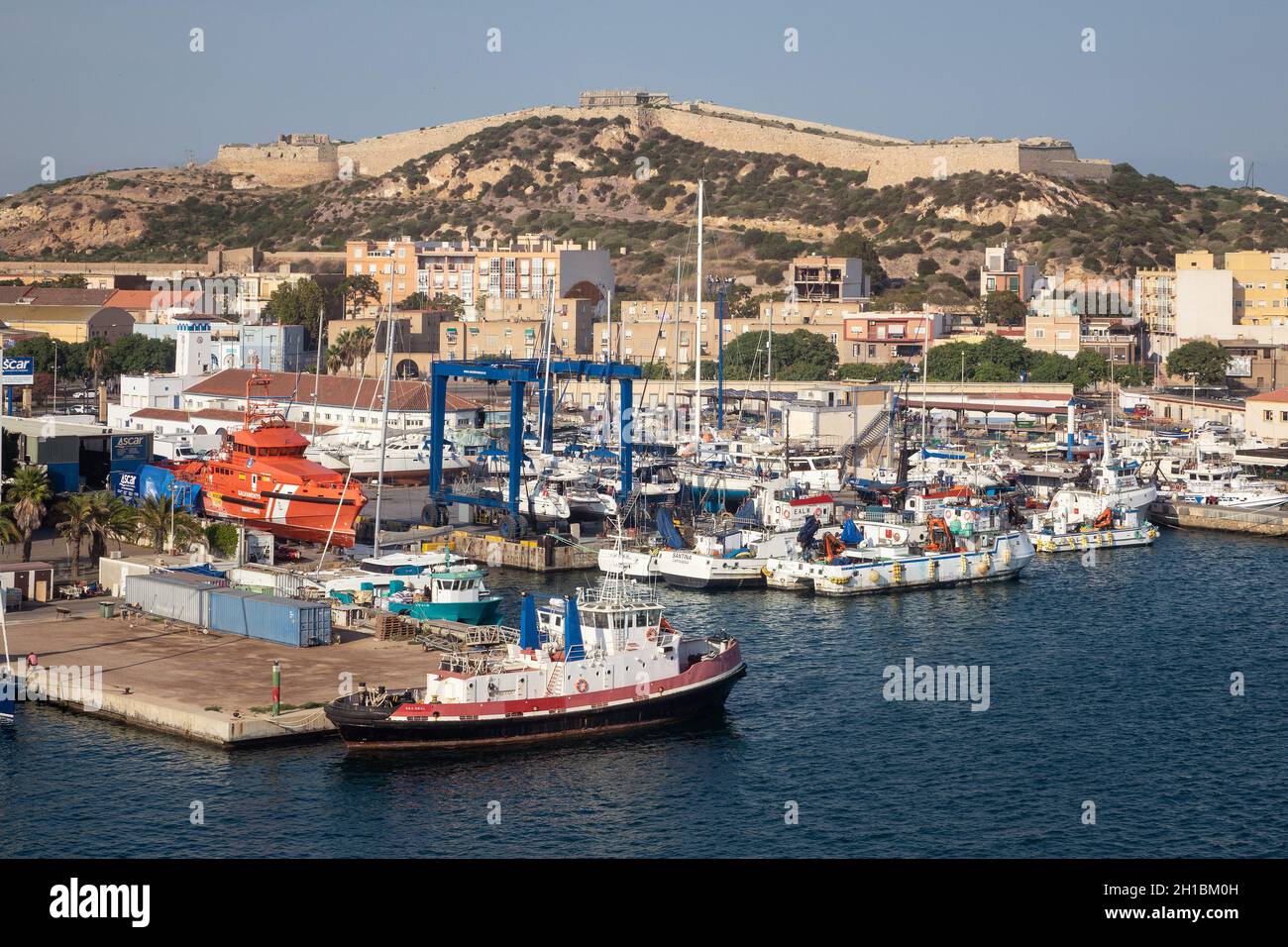 Espagne, Murcie, Carthagène, port Banque D'Images