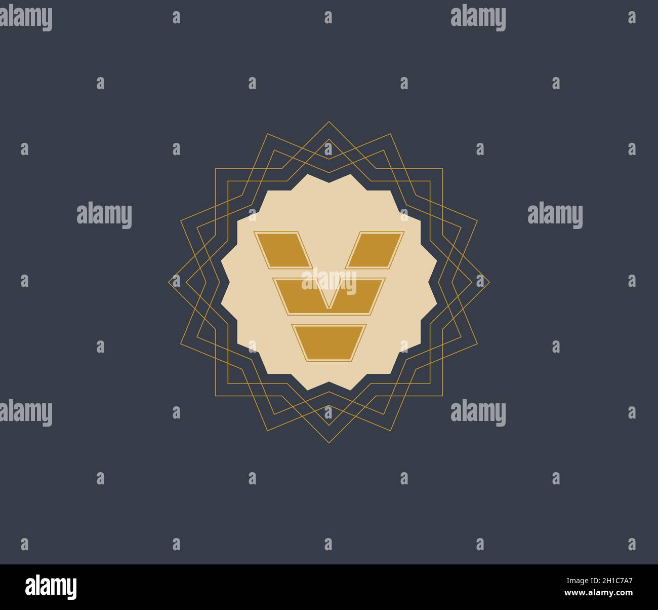 Style de modèle de logo arabe.Symbole islamique abstrait.Emblème pour produits de luxe, boutiques, bijoux, cosmétiques orientaux, hôtels,restaurants Banque D'Images