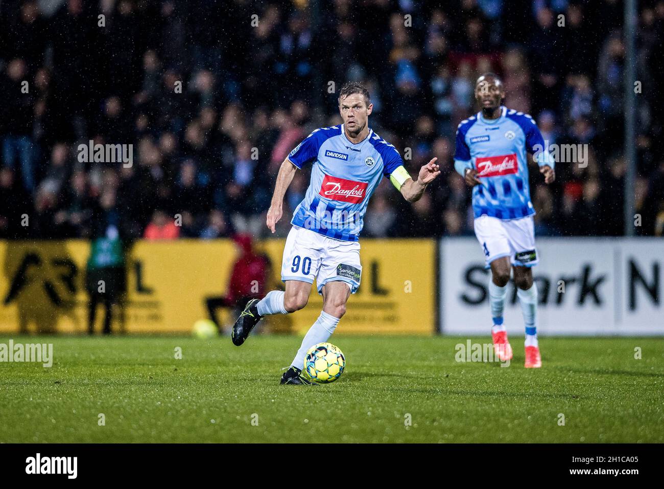 Haderslev, Danemark.17 octobre 2021.Mads Albaek (90) de Sonderjyske vu pendant le match 3F Superliga entre Sonderjyske et le FC Copenhague au parc Sydbank à Haderslev.(Crédit photo : Gonzales photo/Alamy Live News Banque D'Images