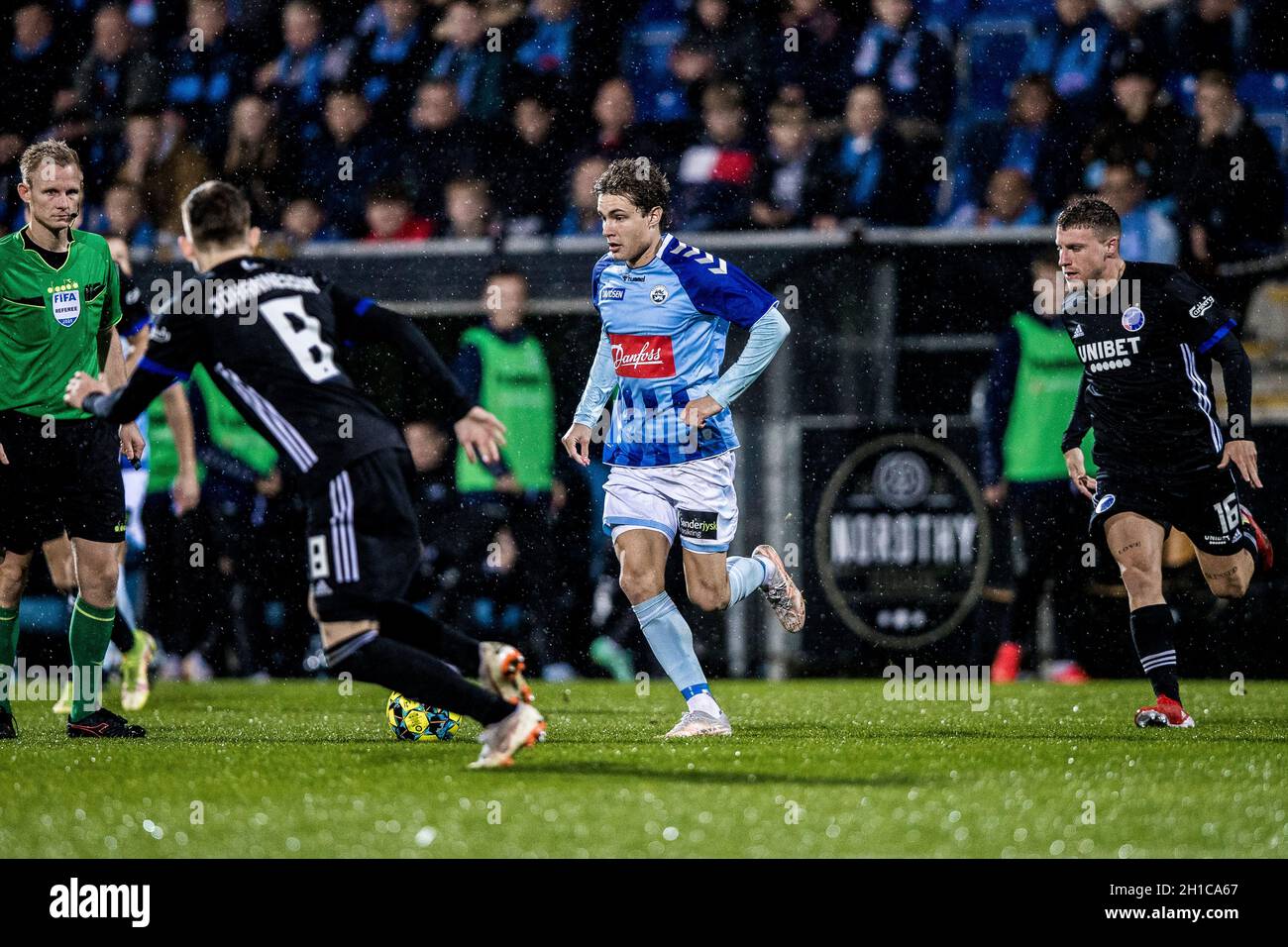 Haderslev, Danemark.17 octobre 2021.Julius Eskesen (7) de Sonderjyske vu pendant le match 3F Superliga entre Sonderjyske et le FC Copenhague au parc Sydbank à Haderslev.(Crédit photo : Gonzales photo/Alamy Live News Banque D'Images