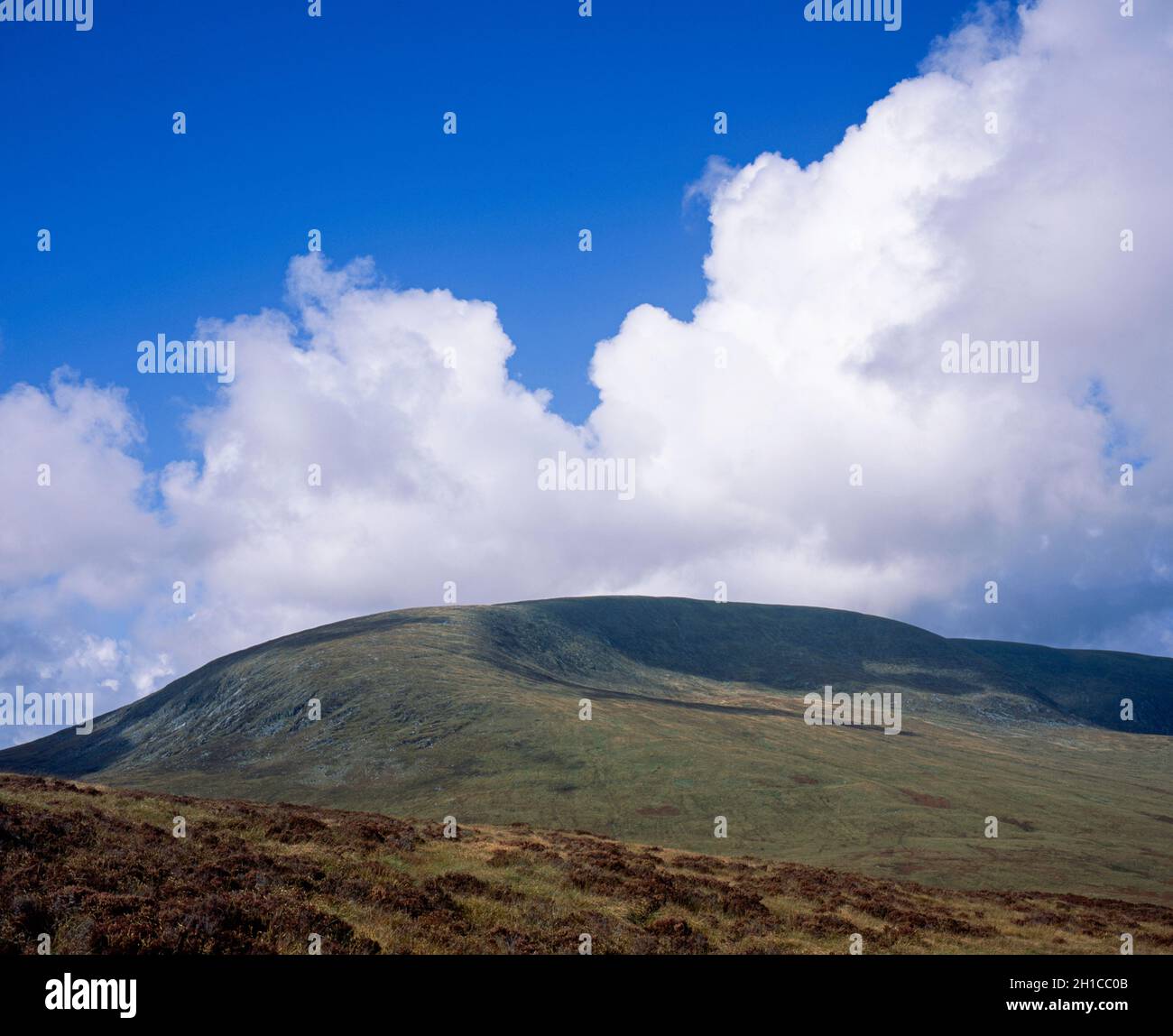Nuage passant par le sommet de Cairnsmore de la flotte au-dessus de la grande eau de Fleet Valley Dumfries et Galloway Ecosse Banque D'Images