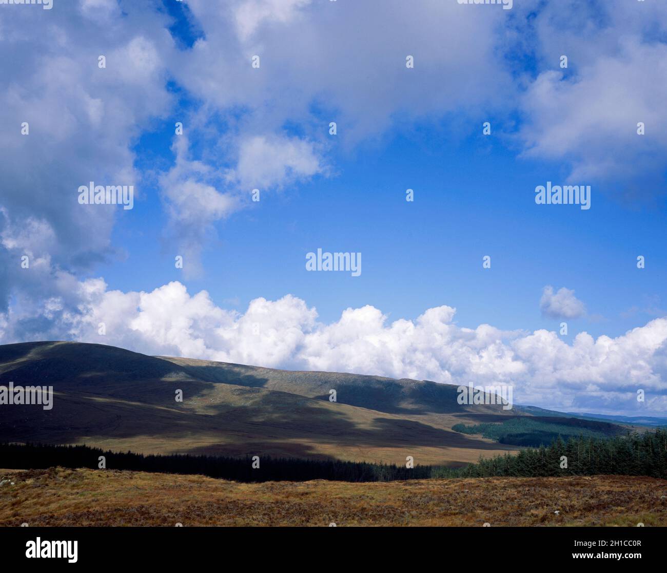 Nuage passant par le sommet de Cairnsmore de la flotte au-dessus de la grande eau de Fleet Valley Dumfries et Galloway Ecosse Banque D'Images