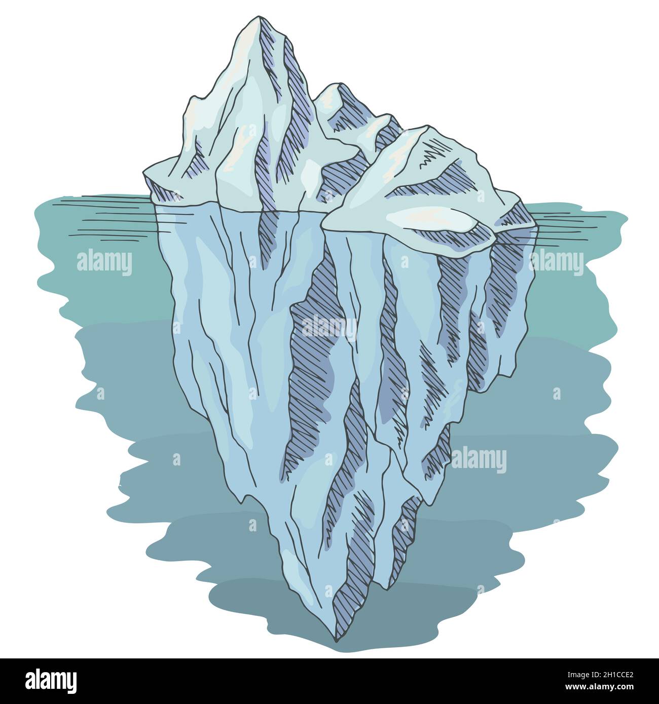 Vecteur d'illustration d'esquisse isolé couleur graphique iceberg Illustration de Vecteur