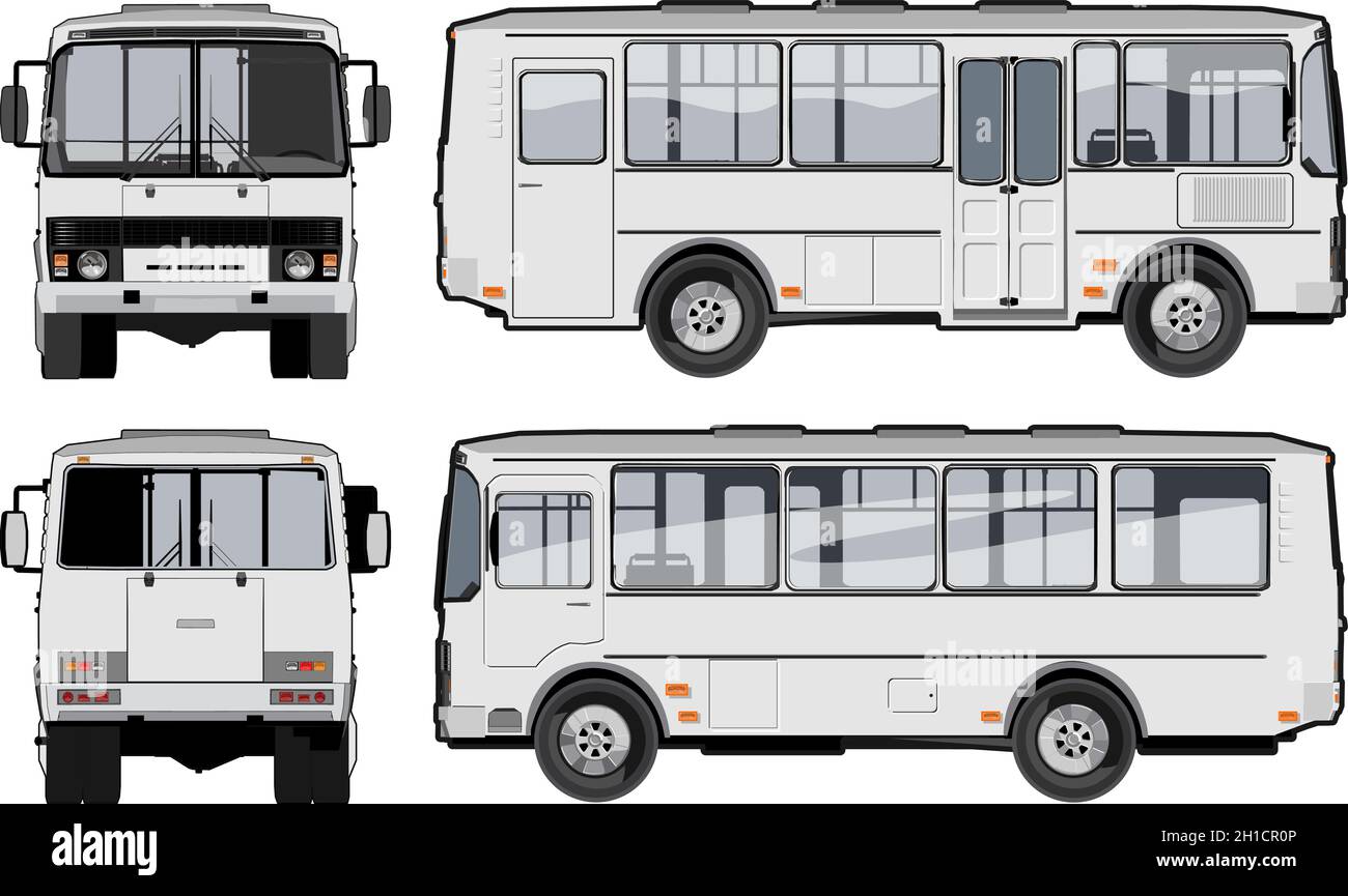 mini-bus de tourisme urbain/suburbain.Format vectoriel EPS-10 disponible, séparé par des groupes et des calques, pour un montage facile Illustration de Vecteur