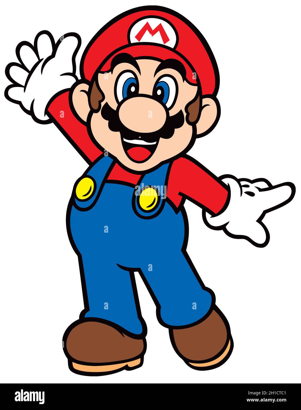 super mario bros geste posant personnage illustration Banque D'Images