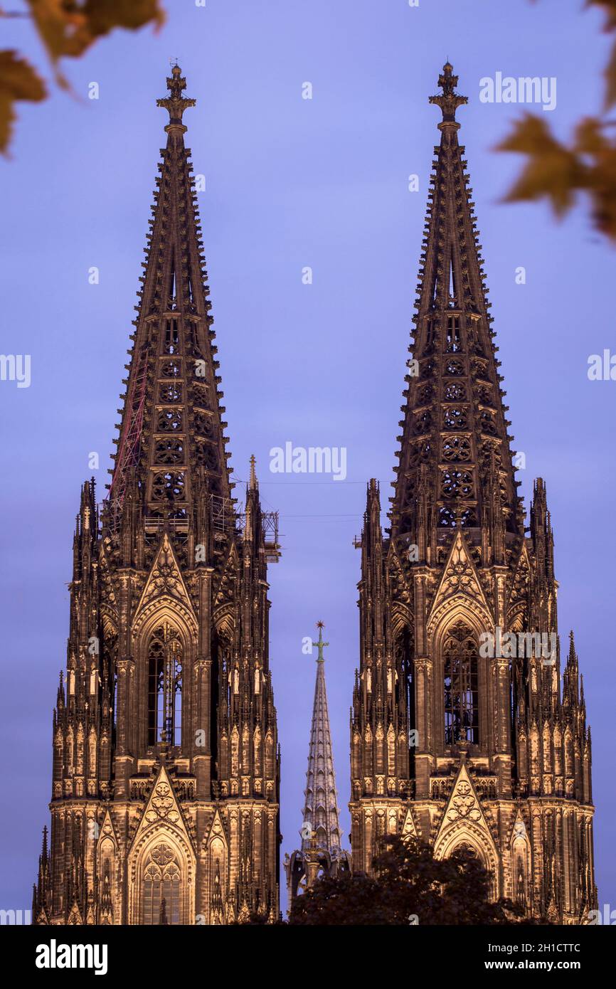 La façade ouest de la cathédrale, Cologne, Allemagne. die Westfassade des Doms, Köln, Deutschland. Banque D'Images