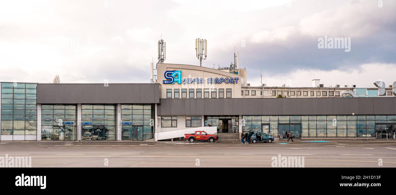 Sofia - 7 mars 2020 : l'aéroport international dans la capitale de la Bulgarie. Banque D'Images