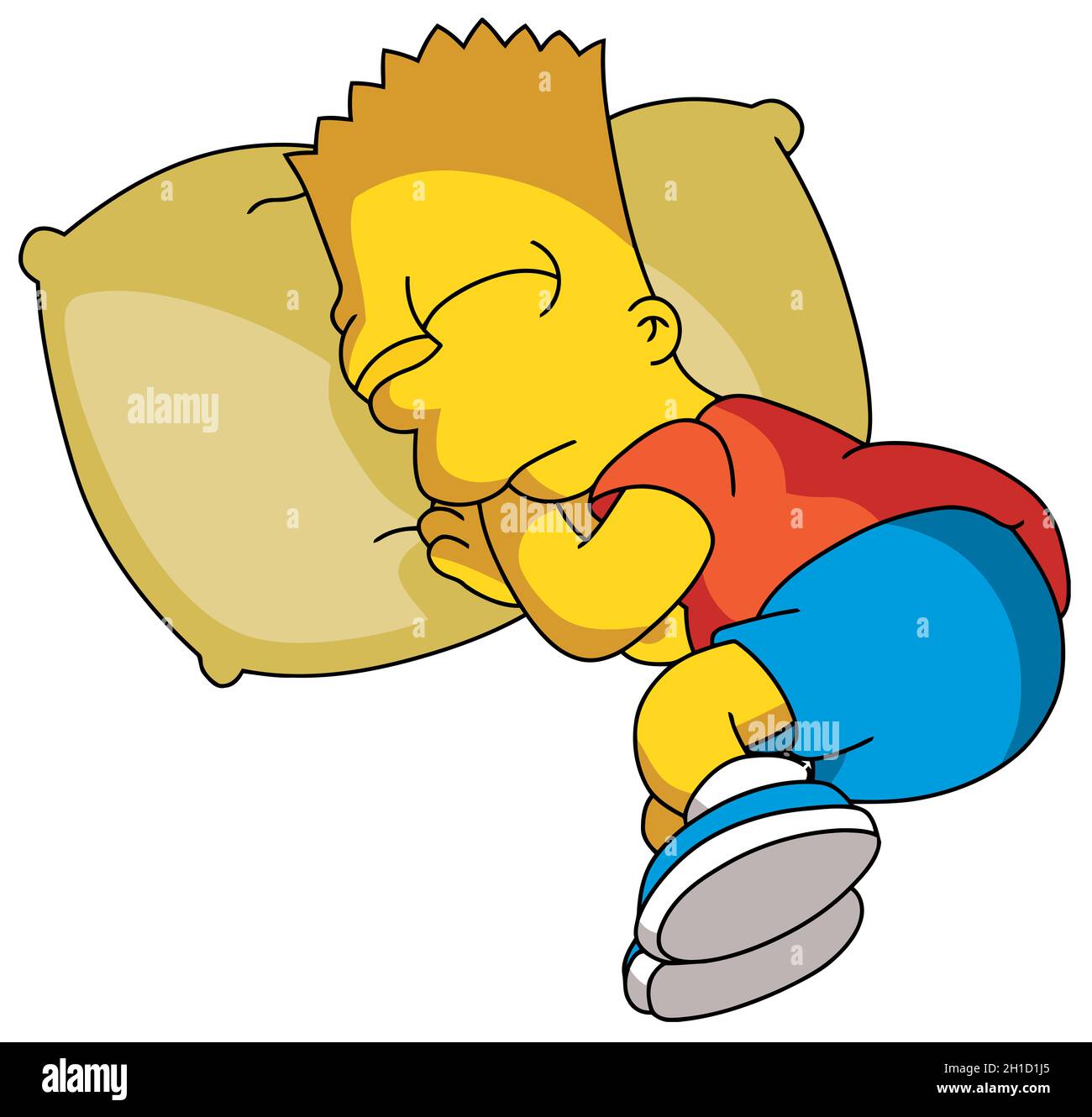 Bart The Simpsons Dreaming Sleeping Illustration dessin animé éditorial Banque D'Images