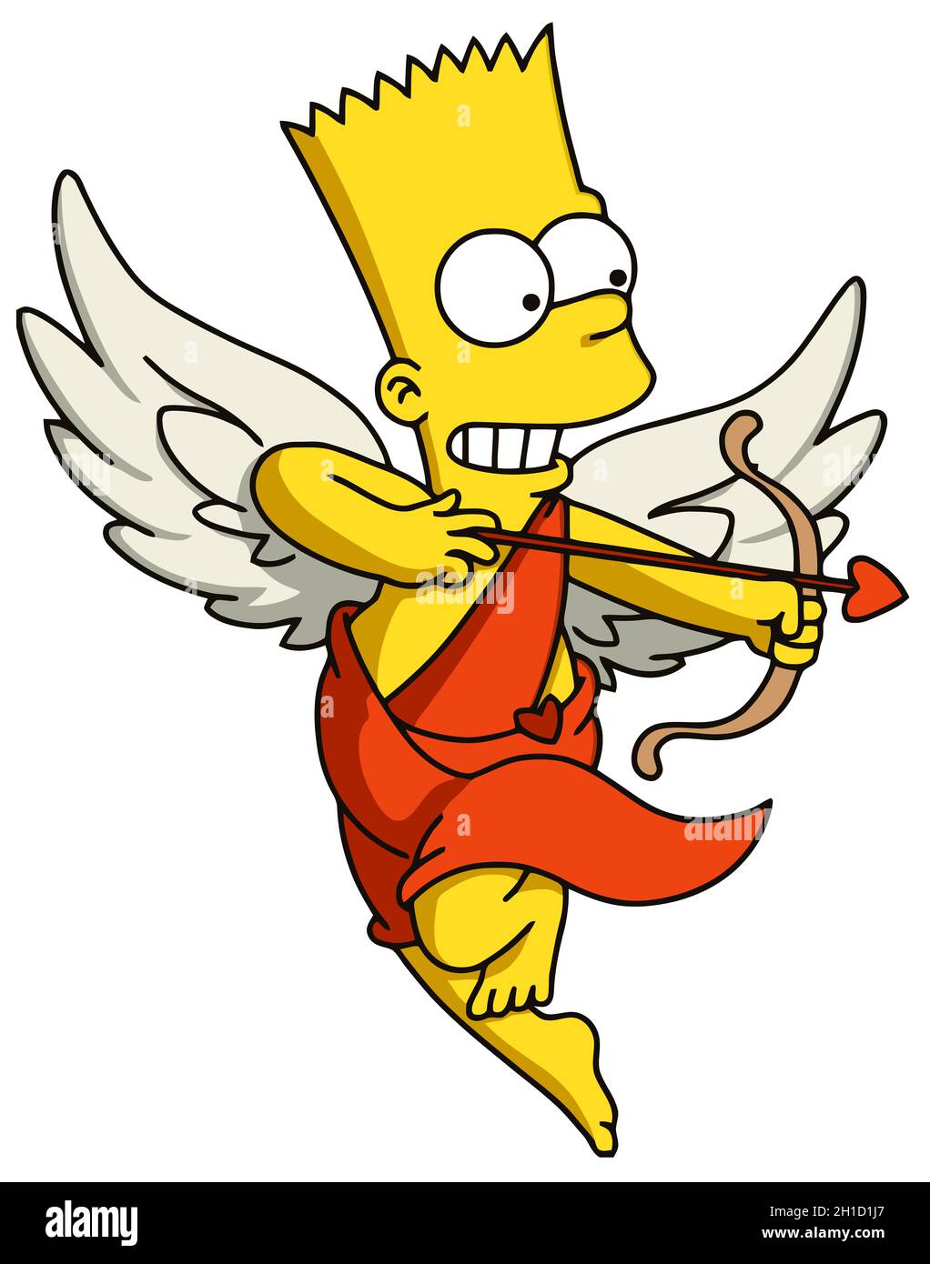 Bart The Simpsons cupid amour ange illustration dessin animé éditorial Banque D'Images
