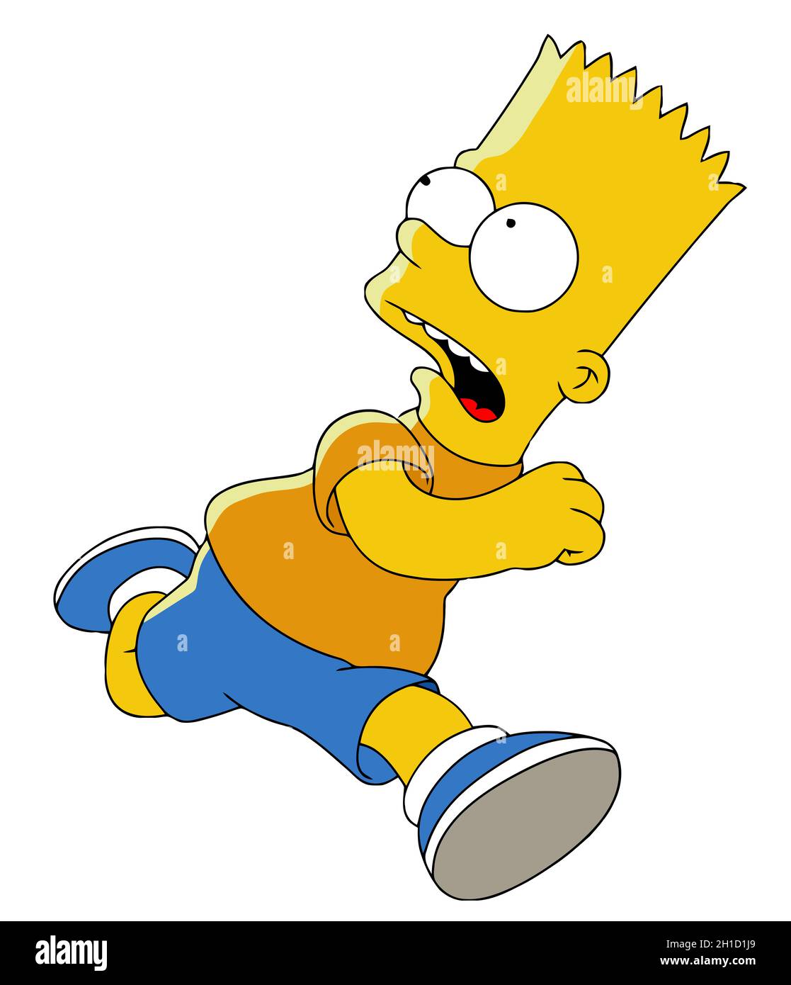 Bart The Simpsons Running dessin animé éditorial Banque D'Images