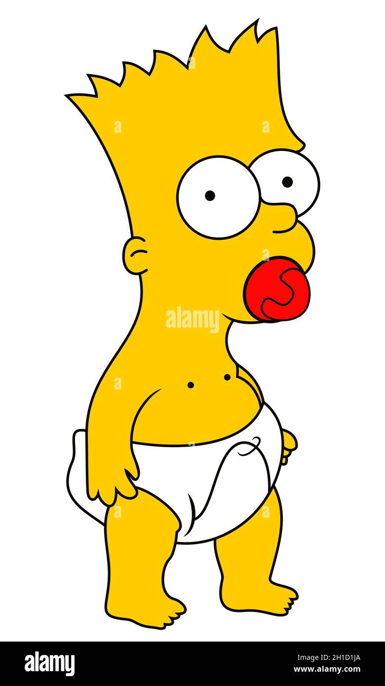 Bart le dessin animé de bébé Simpsons éditorial Banque D'Images