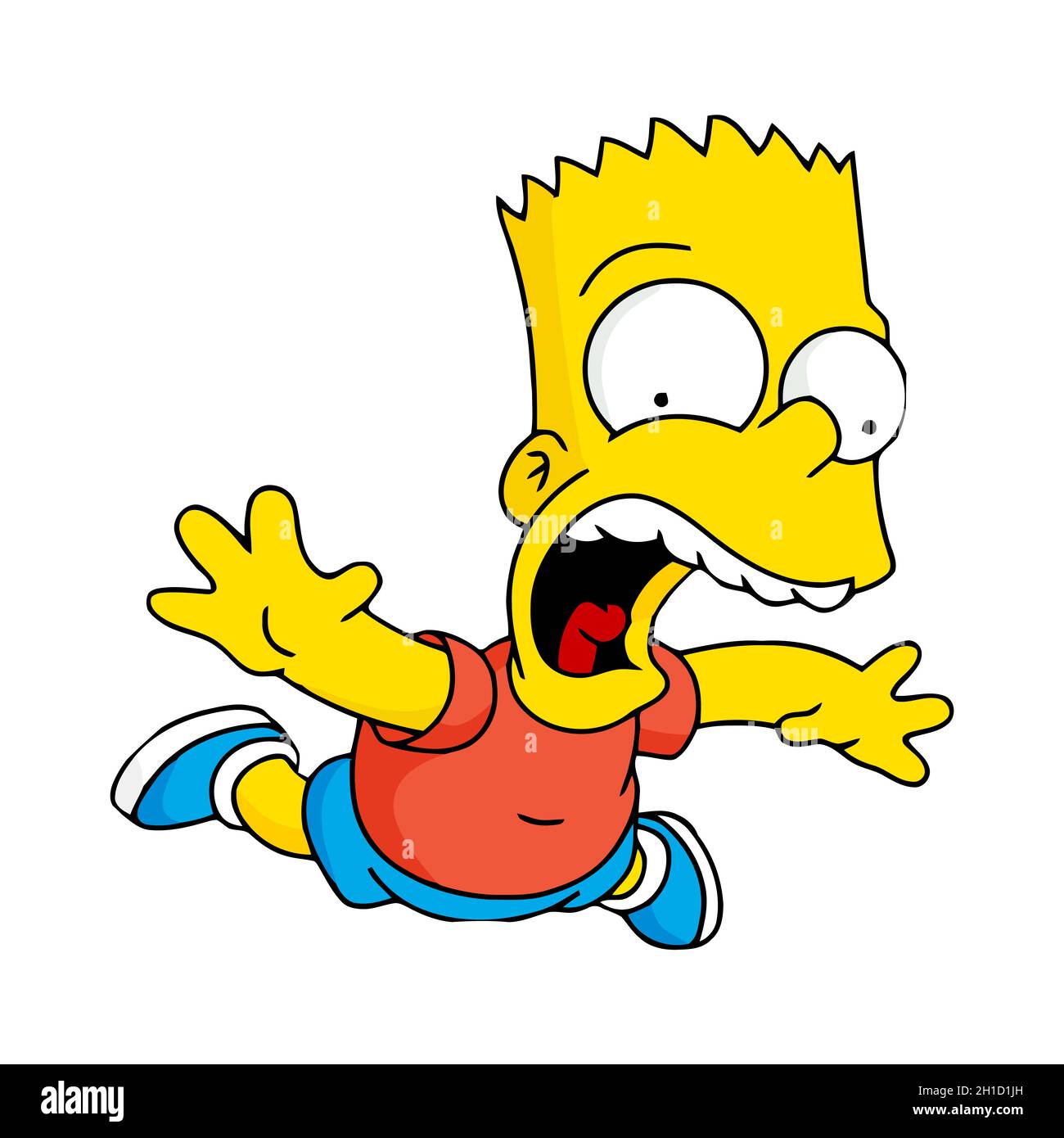 Bart The Simpsons Falling illustration caricature éditorial Banque D'Images