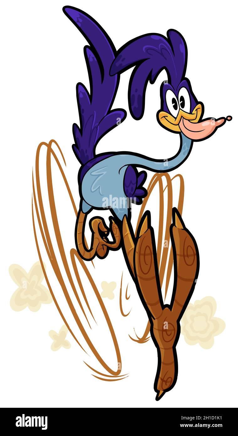 Road Runner illustration bande dessinée comédie éditorial oiseau Banque D'Images