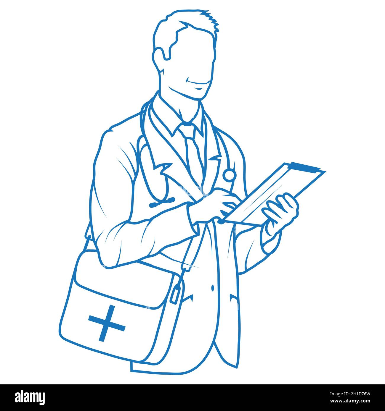 Médecin avec stéthoscope.Soins de santé.Jeune médecin en uniforme.Médecine Illustration de Vecteur