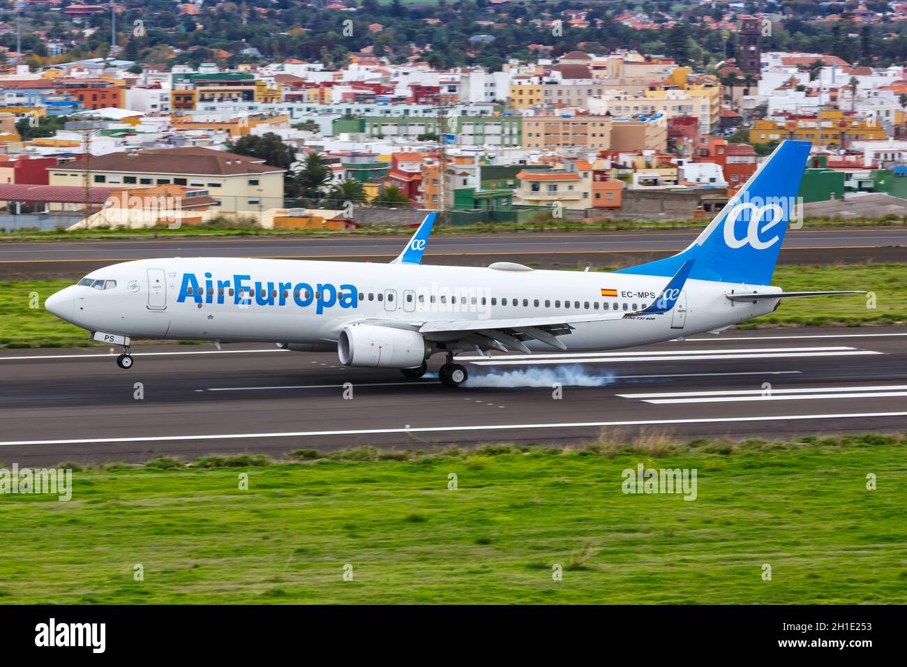 Tenerife, Espagne – 25 novembre 2019 : avion Air Europa Boeing 737-800 à l'aéroport de Tenerife Nord (TFN) en Espagne. Boeing est un fabricant américain d'avions Banque D'Images