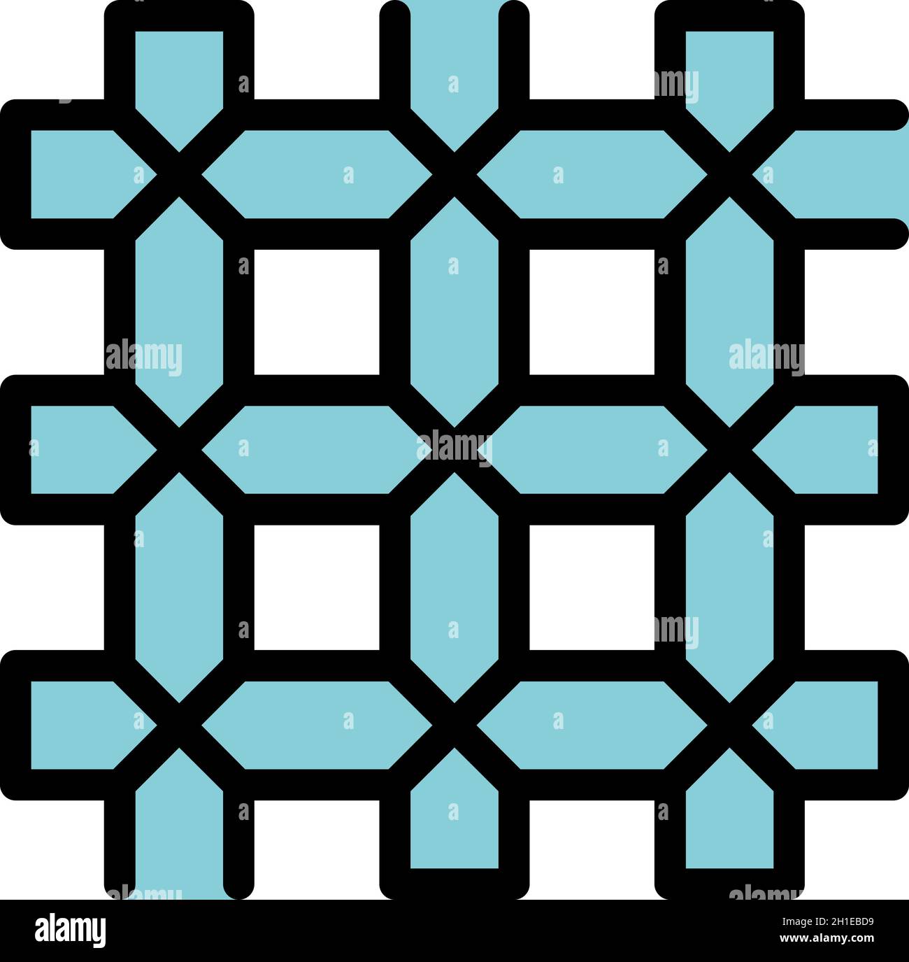 Icône de la porte de prison. Contour de la porte de prison vecteur icône couleur plat isolé Illustration de Vecteur