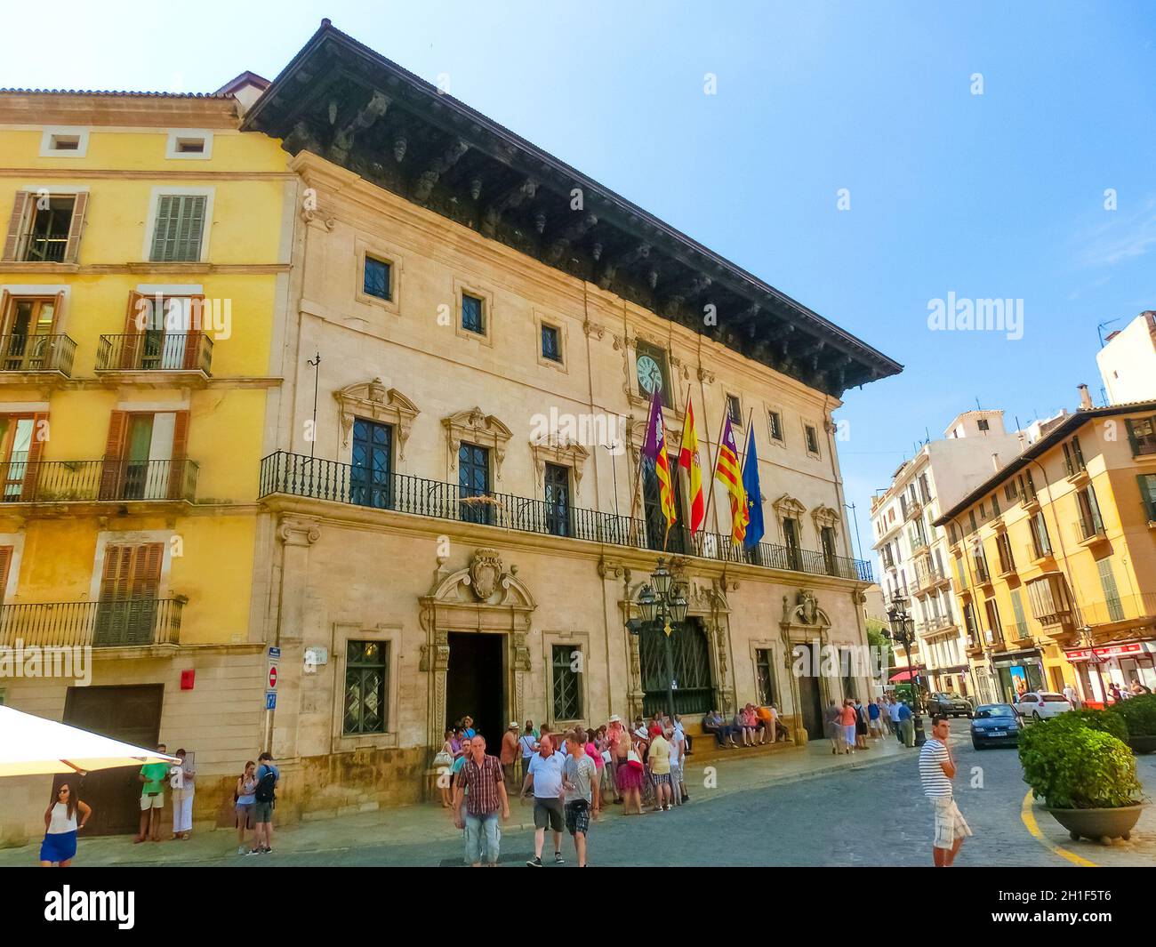 Palma de Mallorca, Espagne - 07 septembre 2015: Les gens vont dans les rues centrales de Palma de Majorque, Iles Baléares, Espagne le 07 septembre 2015 Banque D'Images