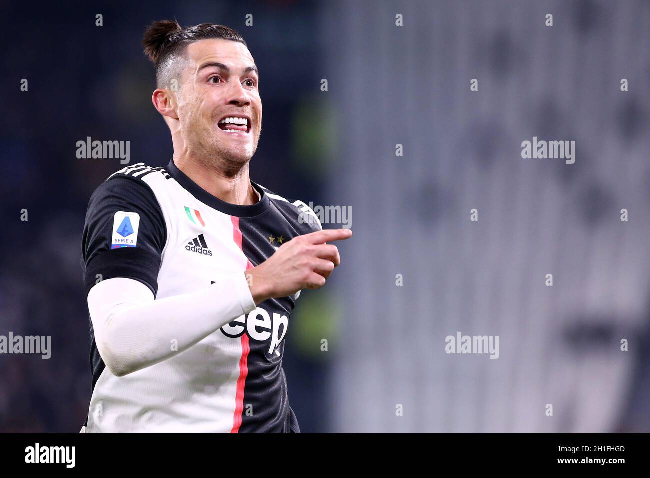 Torino, Italie. 19 janvier 2020. Italien de série A. la Juventus FC vs Parma Calcio. Cristiano Ronaldo de la Juventus FC célébrer après avoir marqué un but Banque D'Images
