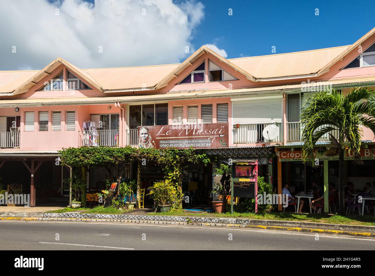 Le Gosier, Guadeloupe - 20 décembre 2016 : Le Restaurant Le Massai dans Le Gosier, Guadeloupe, une région d'outre-mer de la France, Lesser Antilles, Caribbean Banque D'Images