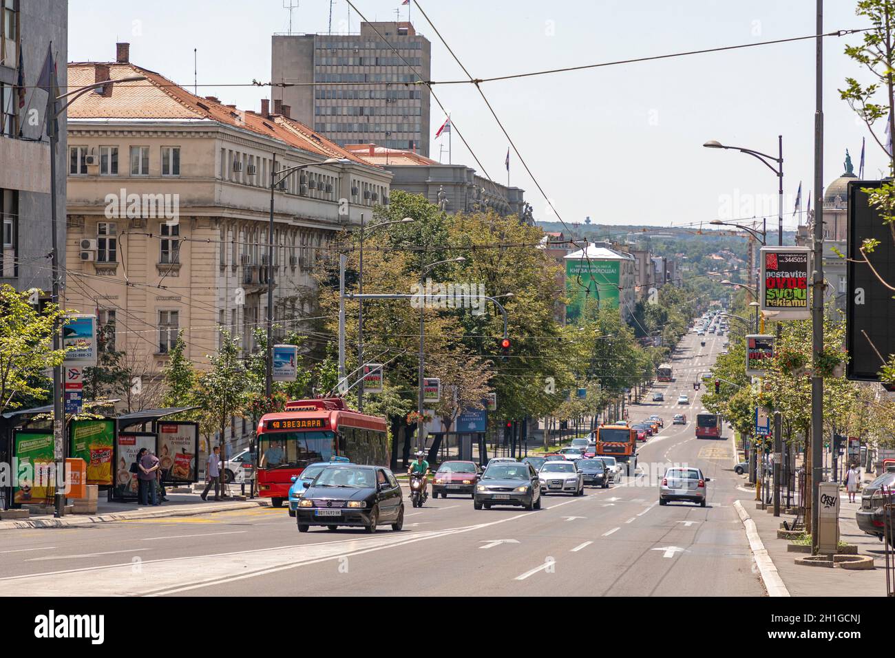 Belgrade, Serbie - 30 juin 2019 : rue Kneza Milosa au centre-ville de Belgrade, Serbie. Banque D'Images