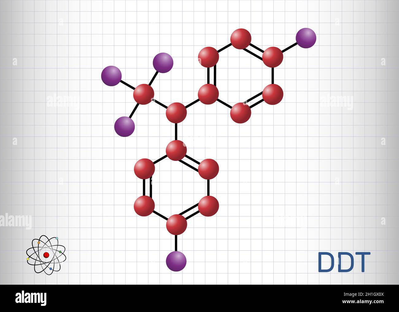 DDT, molécule de dichlorodiphényltrichloroéthane.Il est couramment utilisé insecticide organochloré.Feuille de papier dans une cage.Illustration vectorielle Illustration de Vecteur DDT, molécule de dichlorodiphényltrichloroéthane.Il est couramment utilisé insecticide organochloré.Feuille de papier dans une cage.Illustration vectorielle Illustration de Vecteur