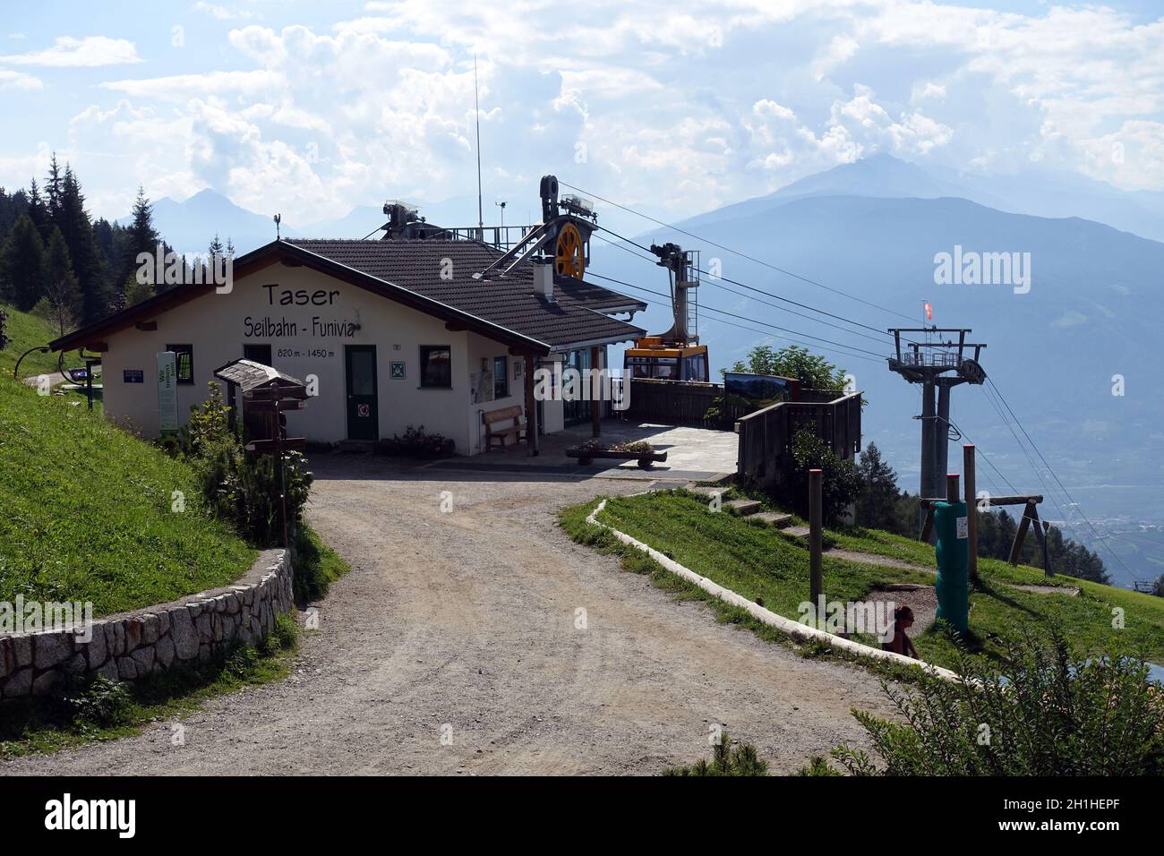 Bergstation der Taser-Seilbahn, Schenna, Südtirol, Italie Banque D'Images