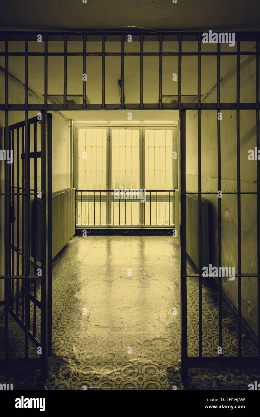 Vieille prison allemande, détail de l'accouchement et le crime, la justice Banque D'Images