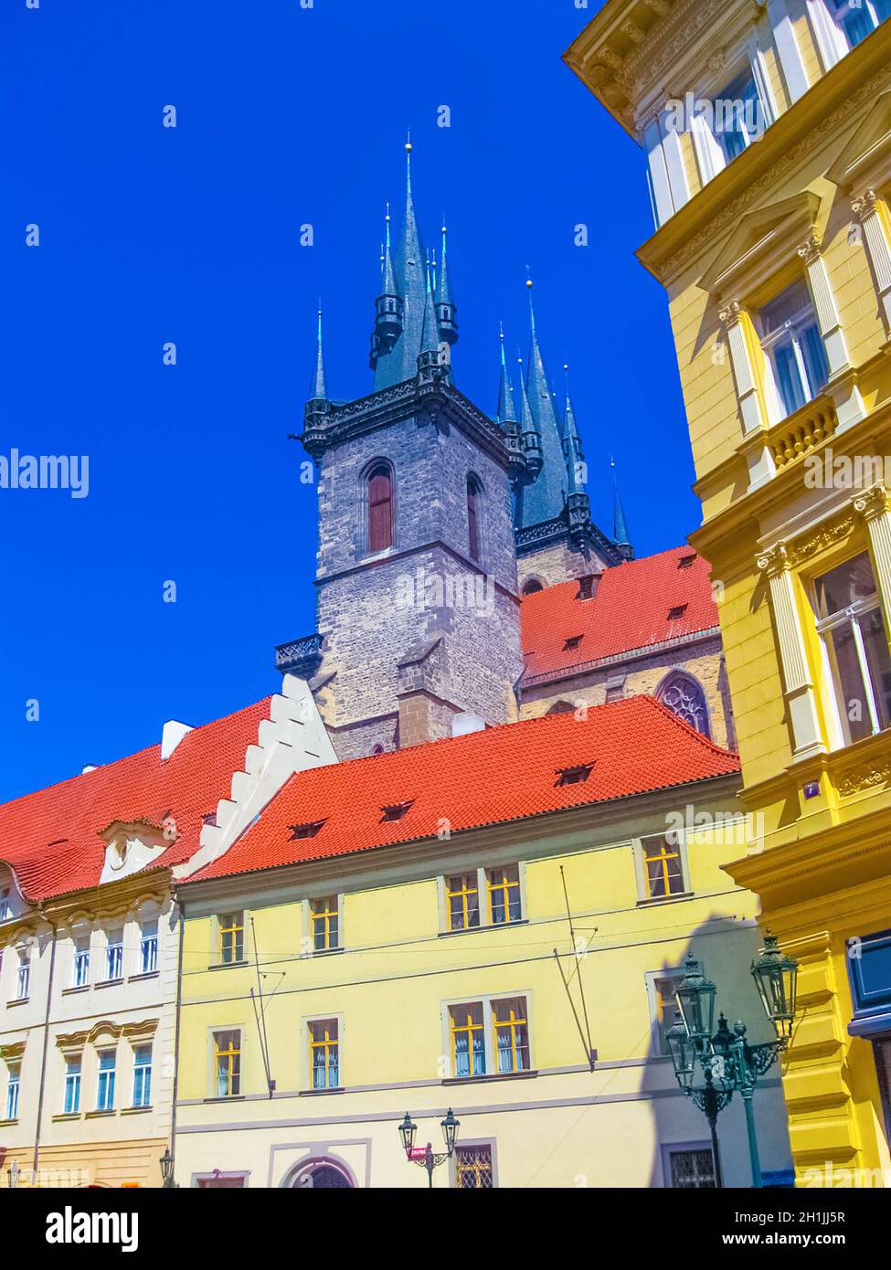 La façade ou fragment de vieux bâtiment dans hradcany. Prague. République tchèque Banque D'Images