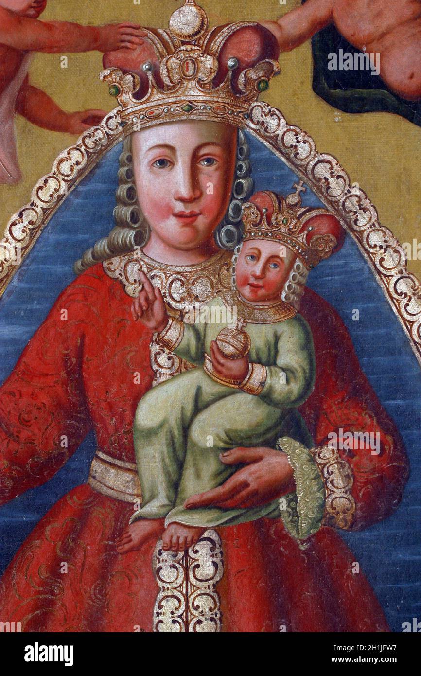Sainte Vierge Marie avec l'enfant Jésus Banque D'Images