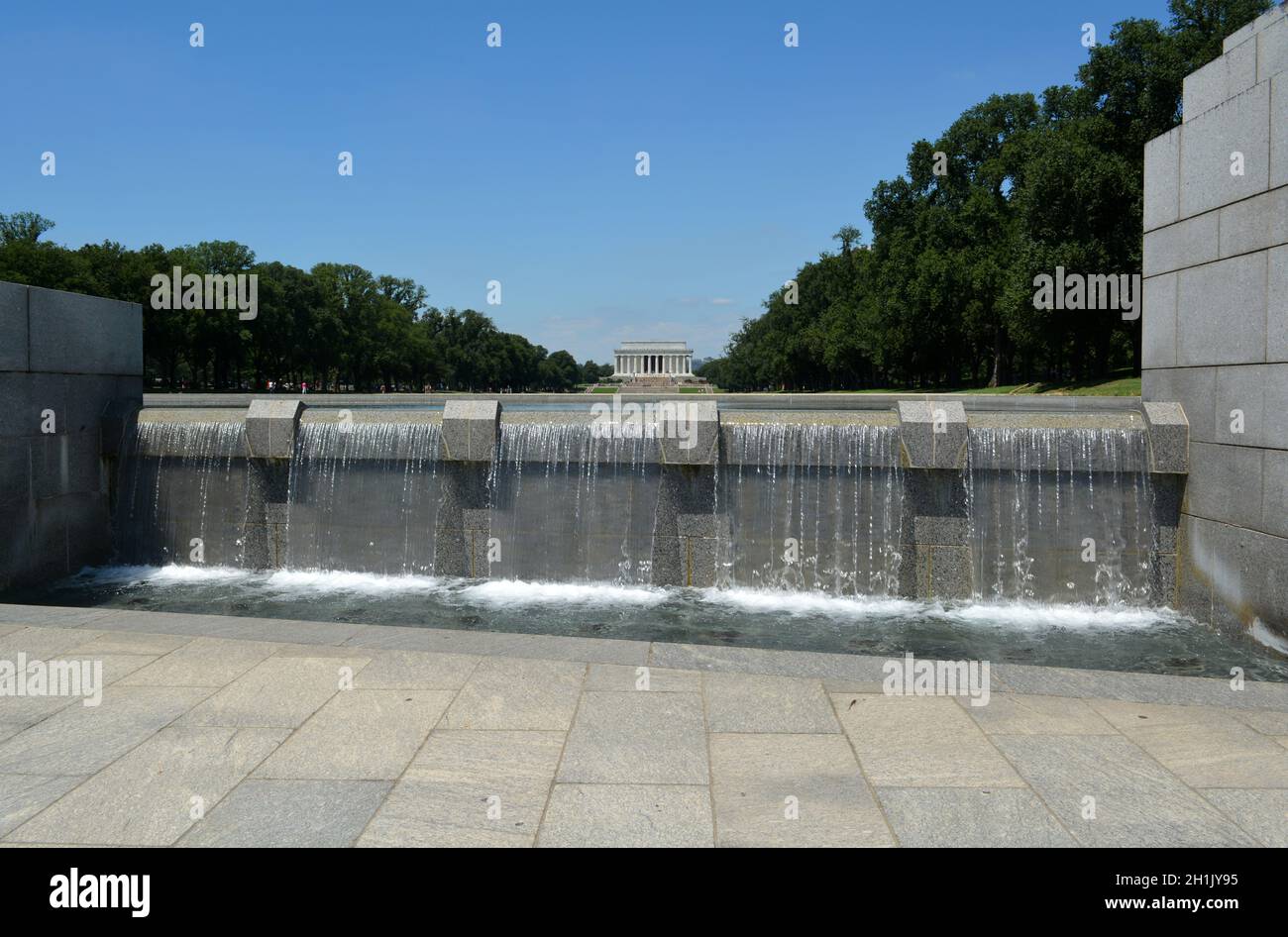 Mémorial de la Seconde Guerre mondiale, National Mall, Washington DC, États-Unis Banque D'Images