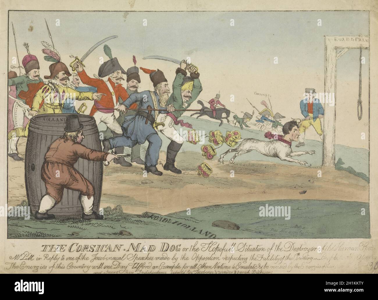 Napoleon als een dolle Hond, 1813, William Heath, 1813 Banque D'Images