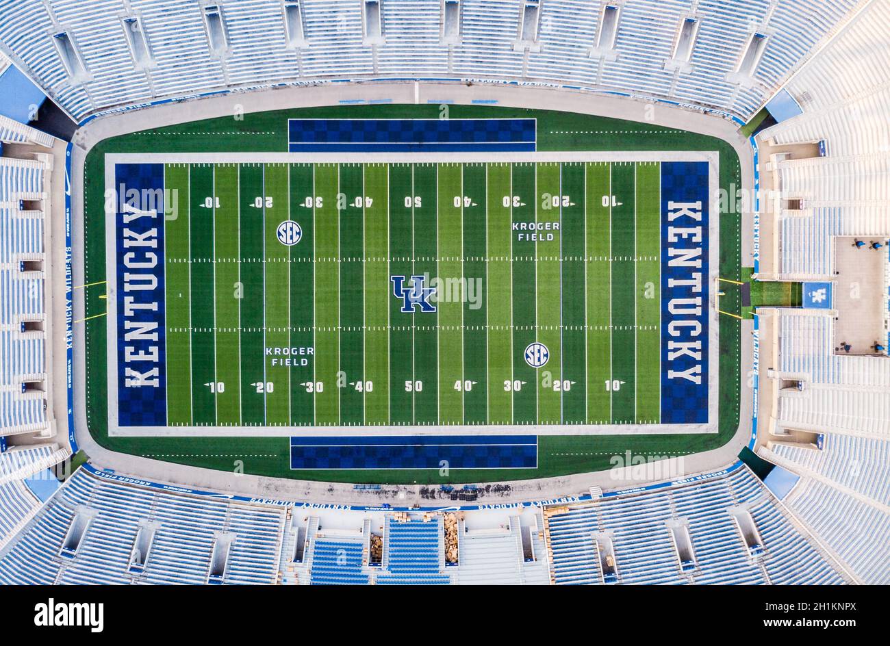 Lexington, Kentucky, 25 juillet 2020 : vue aérienne du stade de football de Kroger Field de l'Université du Kentucky à Lexington, Kentucky Banque D'Images