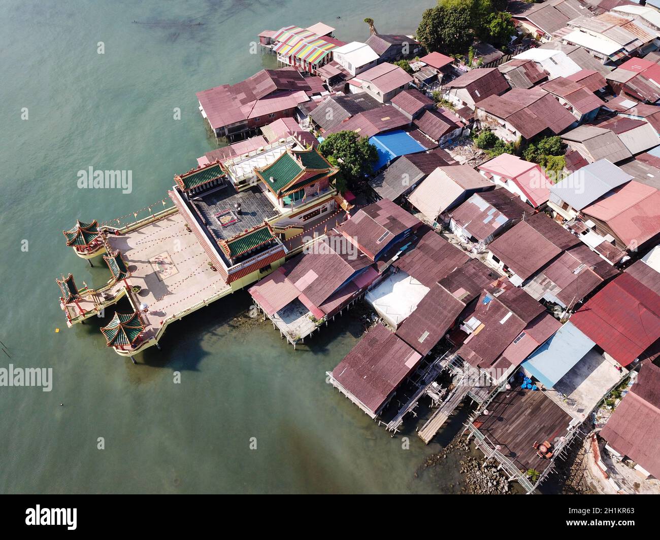 Georgetown, Penang/Malaysia - Mar 17 2020: Vue aérienne Hean Boo Thean temple. Banque D'Images